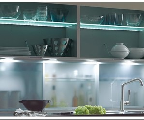 Стеклянный интерьер для кухни